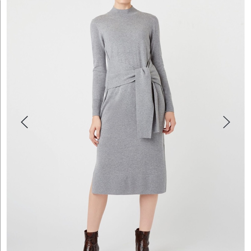 Hobbs London grey wool sweater dress